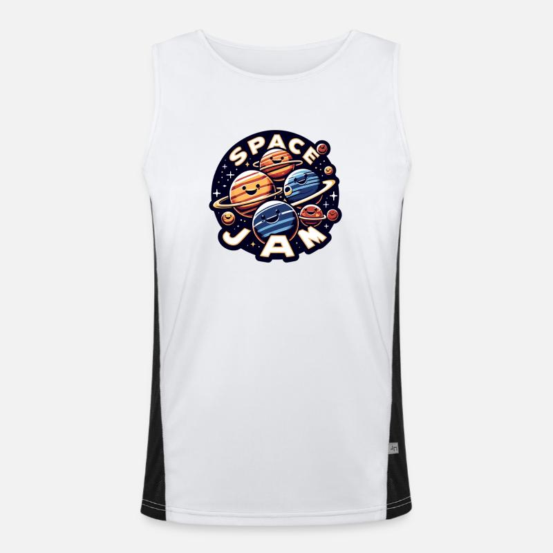 Planètes rieuses dans l’espace Débardeur respirant contrasté Homme 