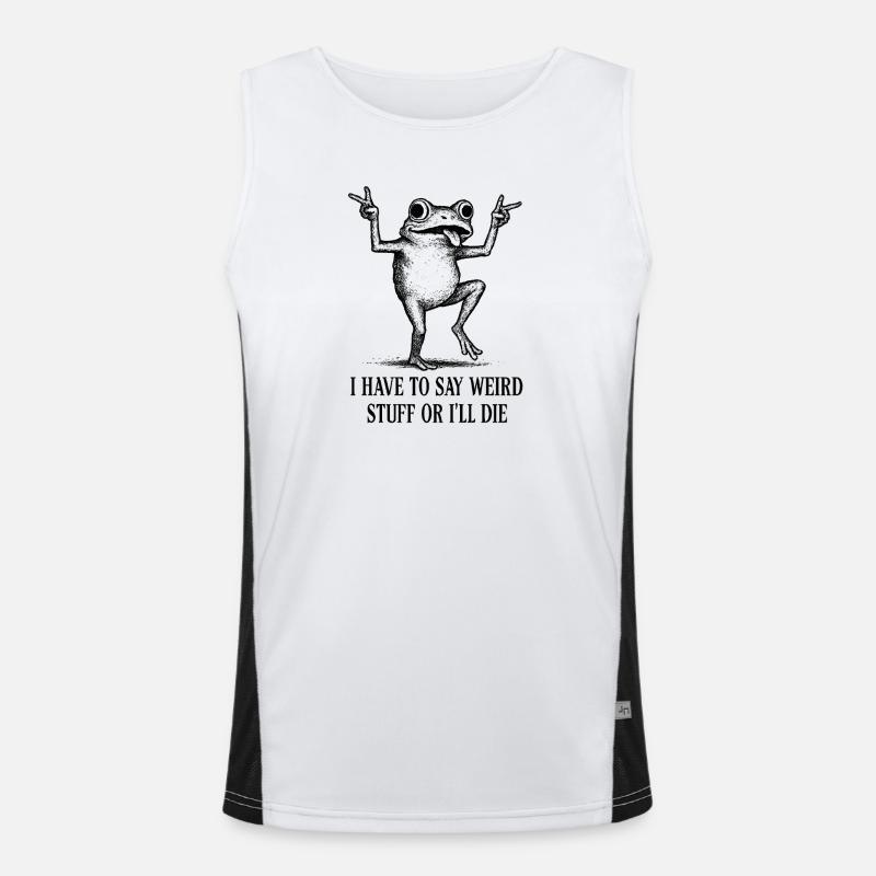 Frog Saying Meme Humor Funny Gift Idea Men's Functional Contrast Tank Top 