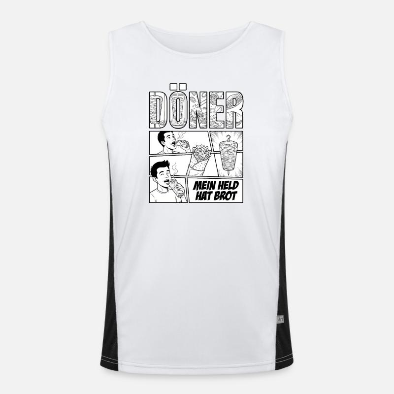 Döner Held – Comic Men's Functional Contrast Tank Top 