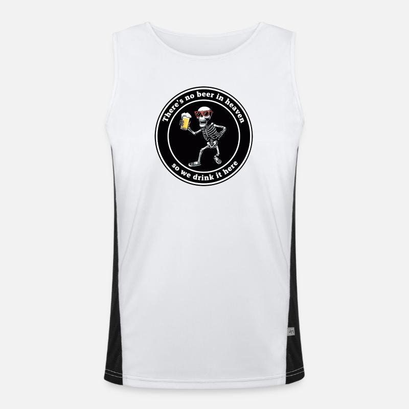 Skelett mit Bier Prost Funktionelles Kontrast-Tank Top für Männer 