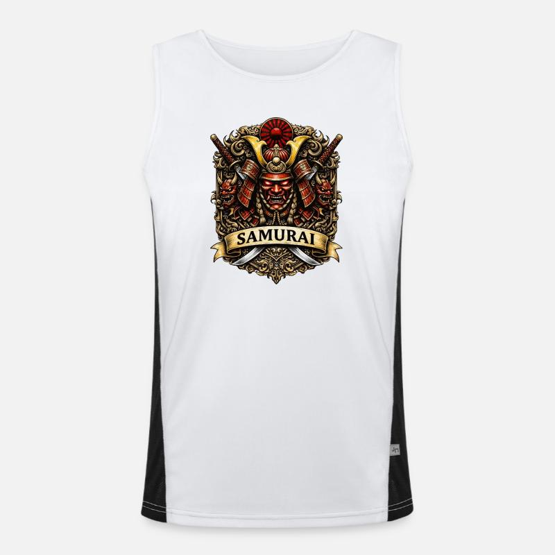 Samurai Crest Warrior Art Men's Functional Contrast Tank Top 