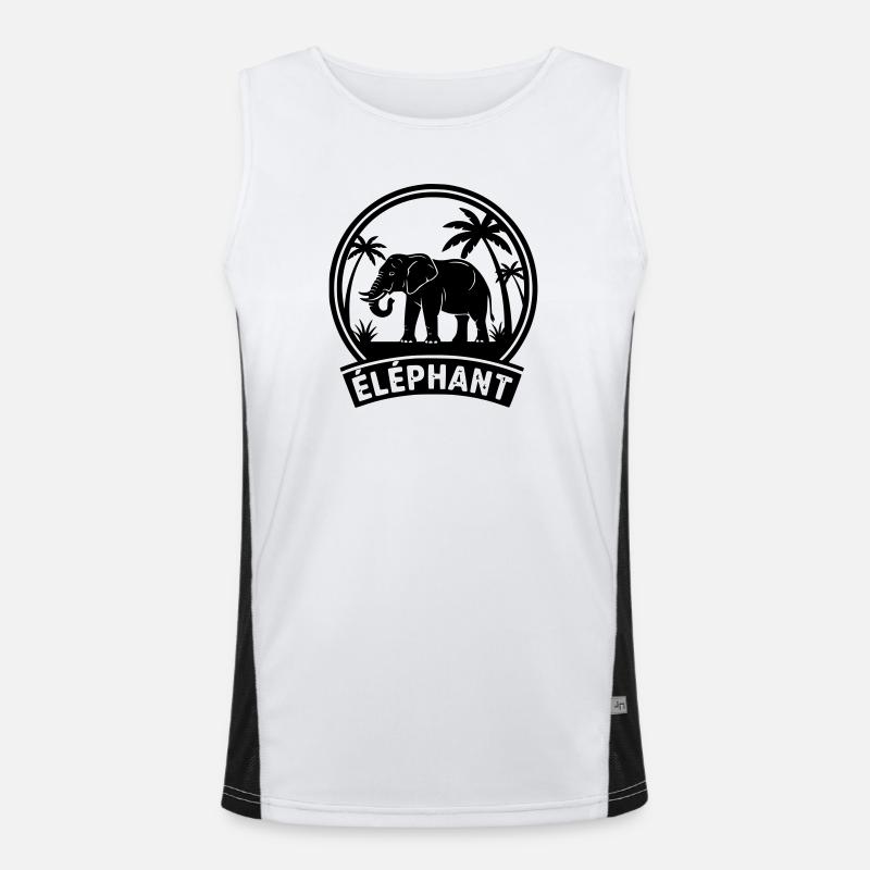 Elefant Funktionelles Kontrast-Tank Top für Männer 