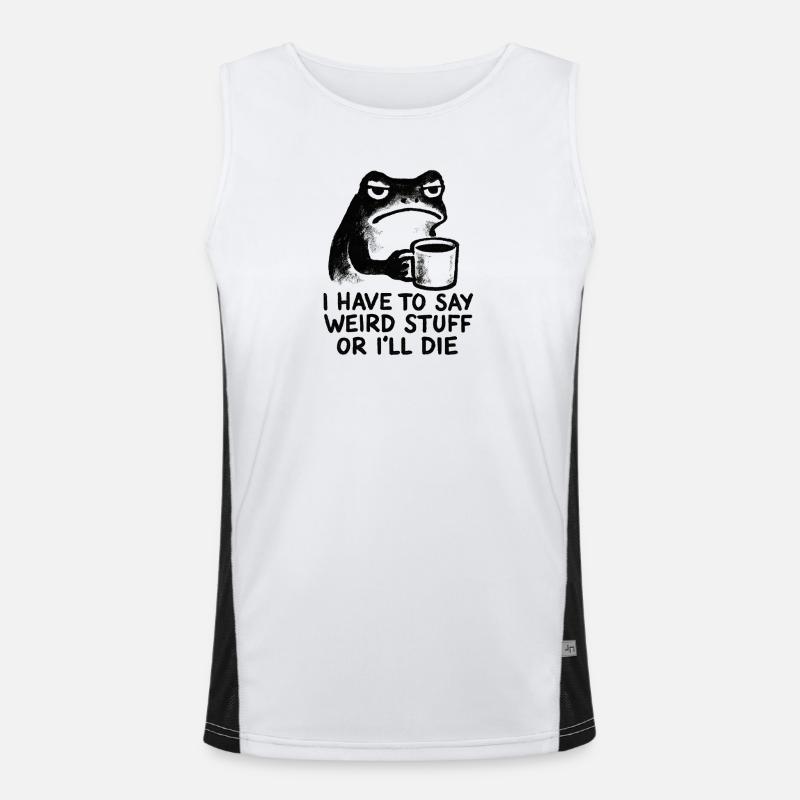 Frog Saying Meme Humor Funny Gift Idea Men's Functional Contrast Tank Top 