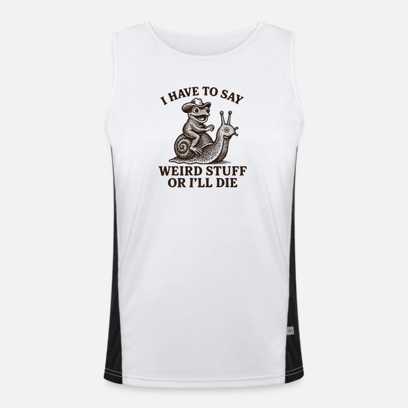 Frog Saying Meme Humor Funny Gift Idea Men's Functional Contrast Tank Top 