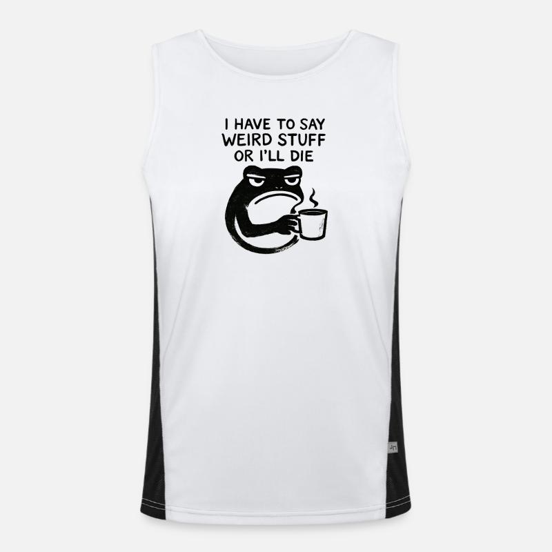 Frog Saying Meme Humor Funny Gift Idea Men's Functional Contrast Tank Top 