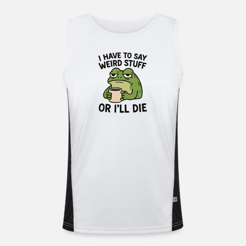 Frosch Spruch Meme Humor Lustig Geschenkidee Funktionelles Kontrast-Tank Top für Männer 
