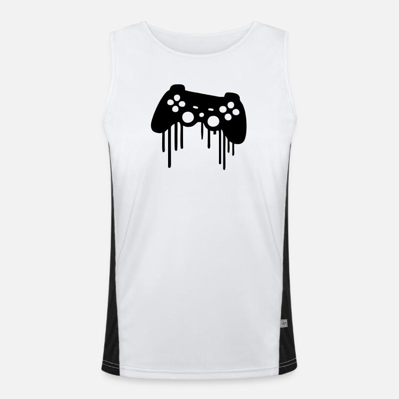 Gaming Controller - Men's Functional Contrast Tank Top  - white/black