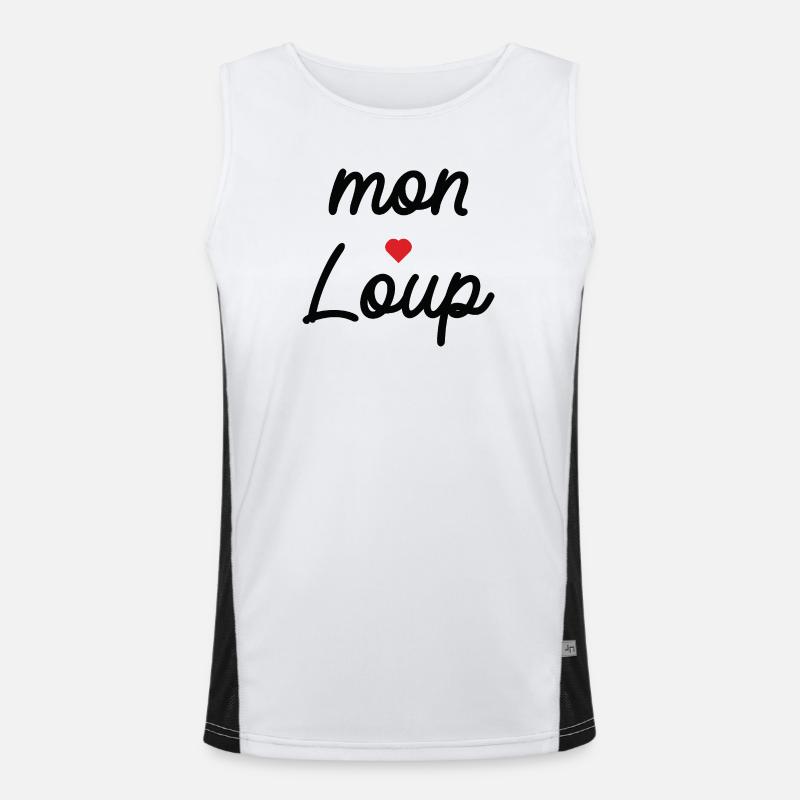 Mon Loup Amour Typographie Cursive Débardeur respirant contrasté Homme 