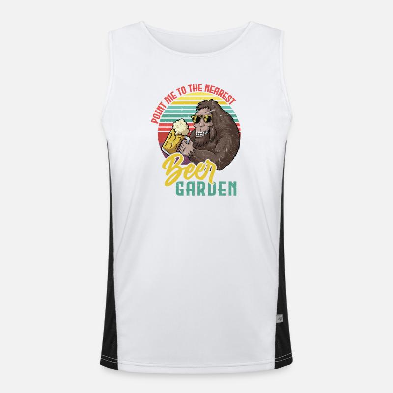 Sasquatch Biergarten Retro Funktionelles Kontrast-Tank Top für Männer 