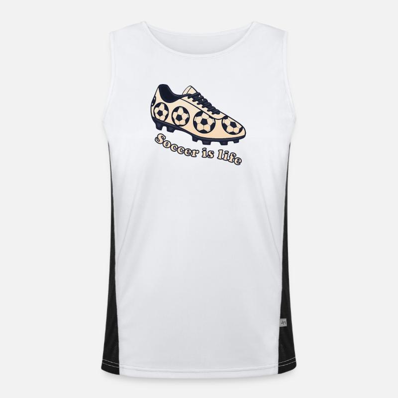 Soccer – Soccer is Life Design - Men's Functional Contrast Tank Top  - white/black