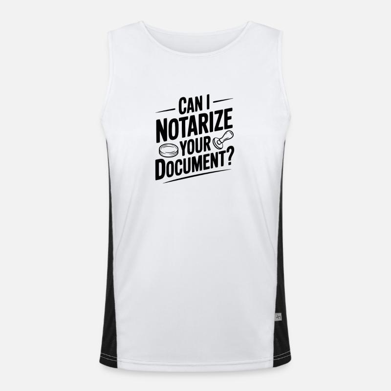 Puis-je notarier votre document ? Débardeur respirant contrasté Homme 