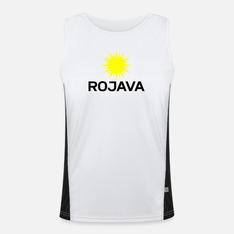 Rojava - Men's Functional Contrast Tank Top  - white/black