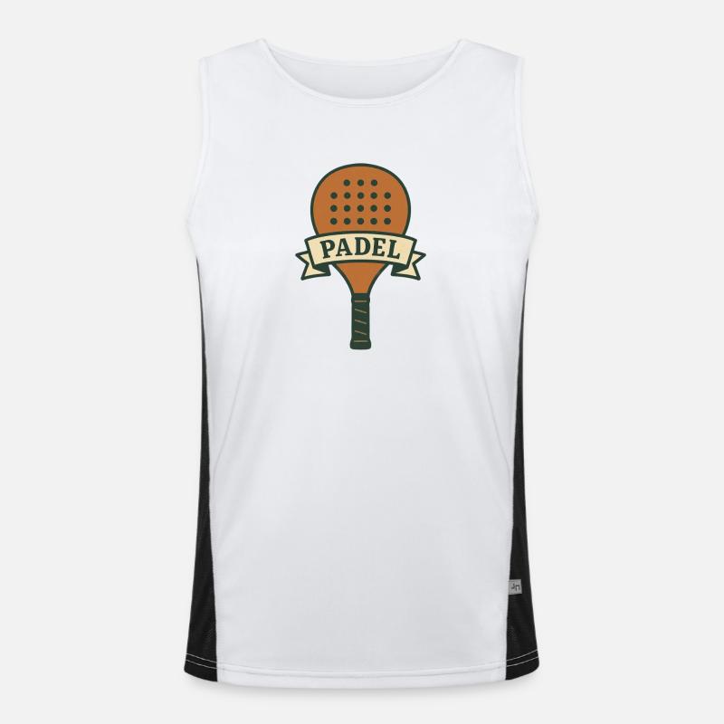 raq - Men's Functional Contrast Tank Top  - white/black