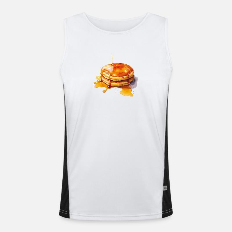 Syrup Pancake Stack - Men's Functional Contrast Tank Top  - white/black