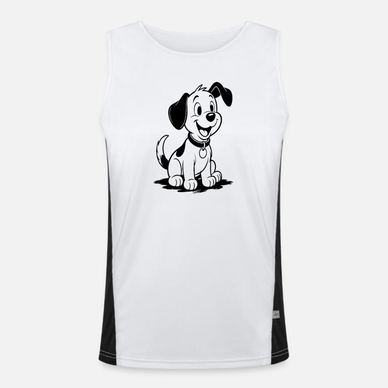 Chien Cartoon Amical Débardeur respirant contrasté Homme 