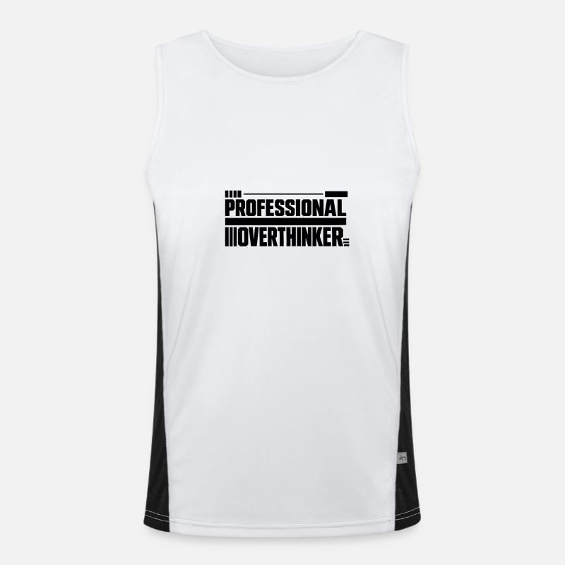 Introvertiert professional Overthinker Funktionelles Kontrast-Tank Top für Männer 