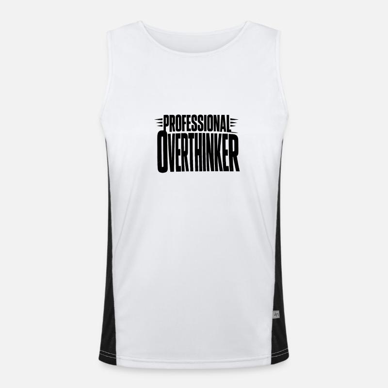 professional Overthinker Bold - Men's Functional Contrast Tank Top  - white/black