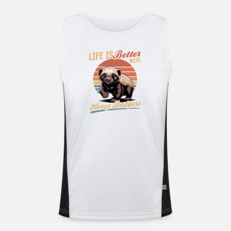 Funny Honey Badger Men's Functional Contrast Tank Top 
