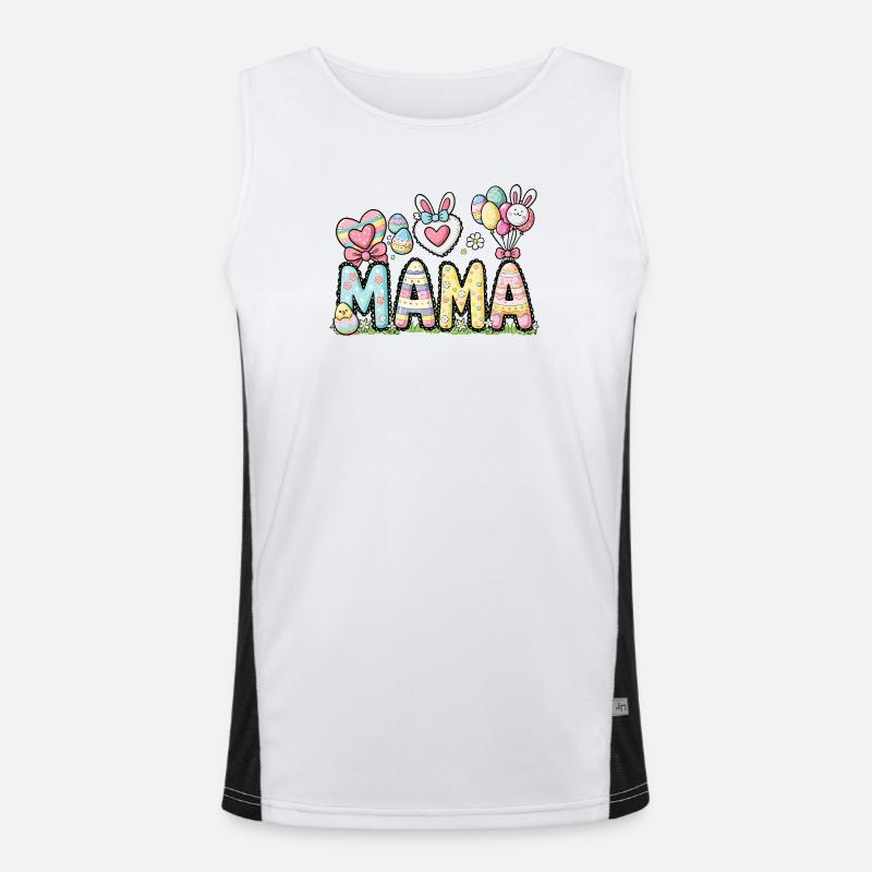Pastel Easter Mom Design Men's Functional Contrast Tank Top 