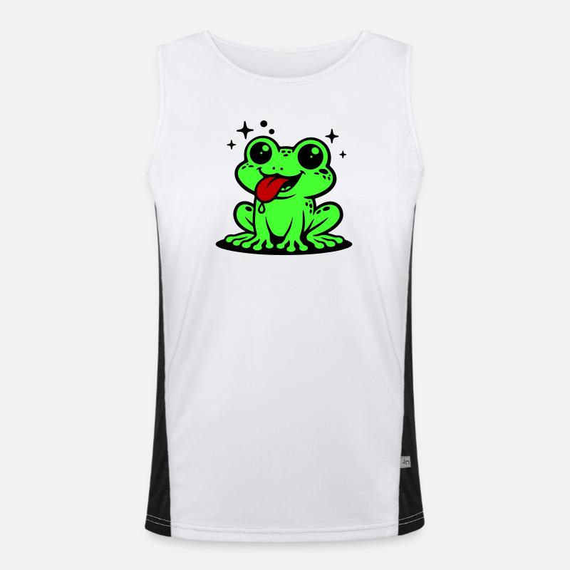Toad Comic Frog - Men's Functional Contrast Tank Top  - white/black