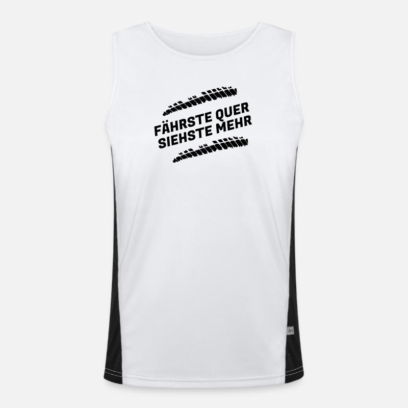Fährste quer, siehste mehr – Drift & Tuning Spruch Funktionelles Kontrast-Tank Top für Männer 