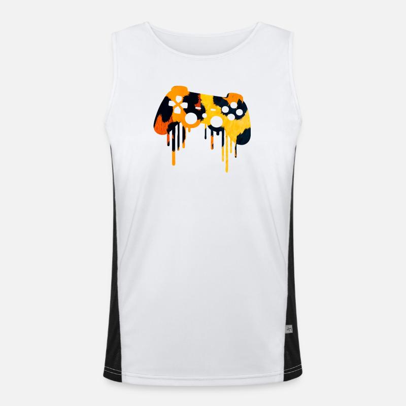 Leopard Print Gaming player Men's Functional Contrast Tank Top 