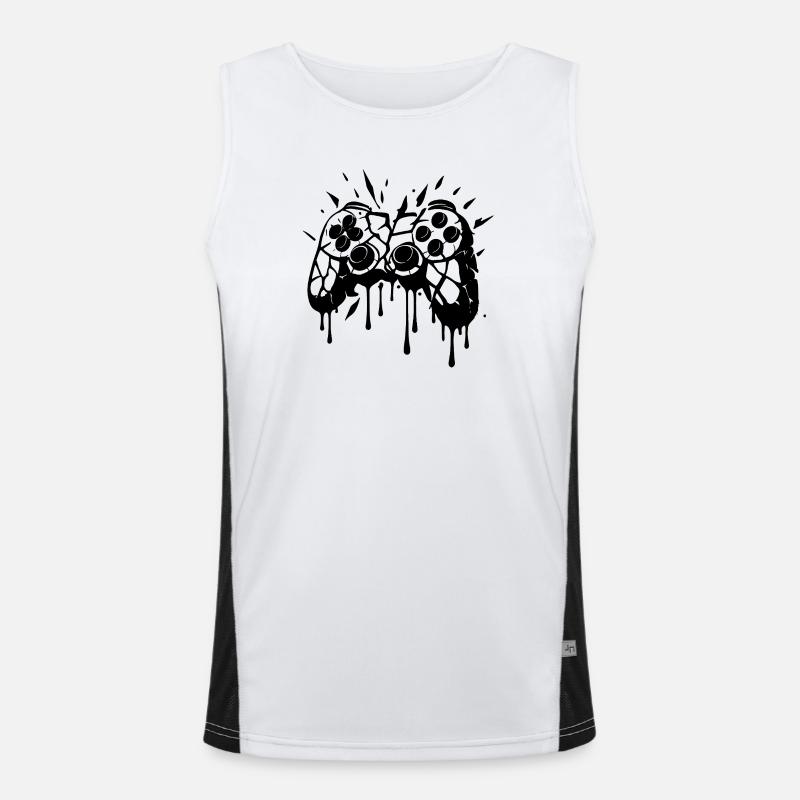 Broken controller - Men's Functional Contrast Tank Top  - white/black