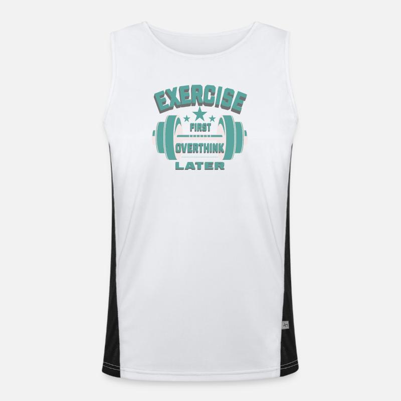 Êxercise First, Overthink Later T-shirt Men's Functional Contrast Tank Top 