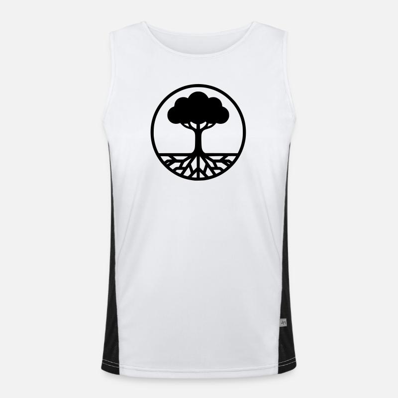 Baum des Lebens Silhouette Funktionelles Kontrast-Tank Top für Männer 