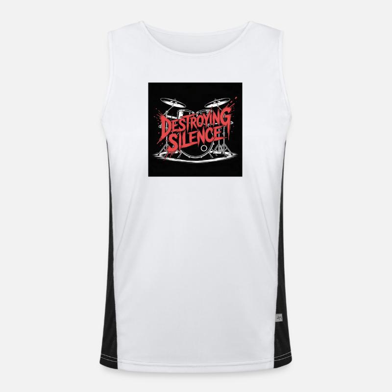 Destroying Silence Drum Graffiti Funktionelles Kontrast-Tank Top für Männer 