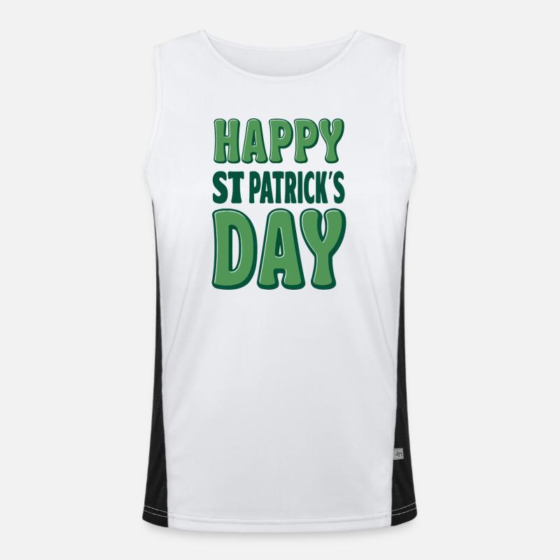 Joyeuse Saint-Patrick Verte Débardeur respirant contrasté Homme 