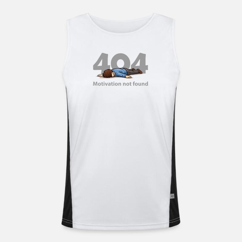 Motivation Not Found – Error 404 - Men's Functional Contrast Tank Top  - white/black