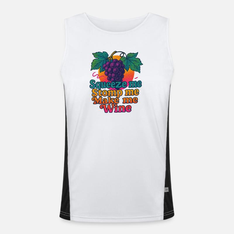 Grapes Squeeze Stomp Make Wine Men's Functional Contrast Tank Top 