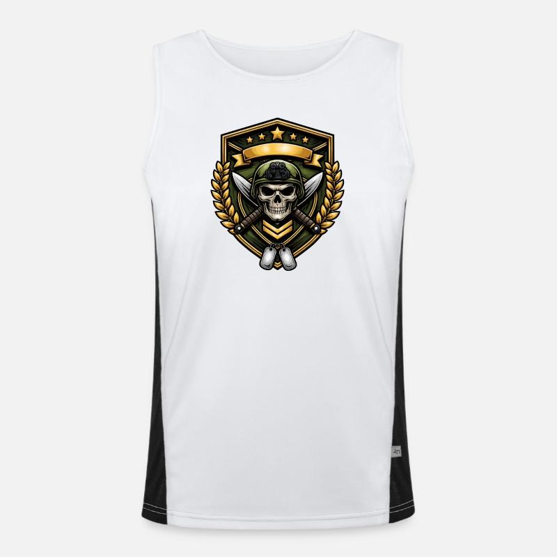 Schädelkrieger Schildabzeichen Funktionelles Kontrast-Tank Top für Männer 