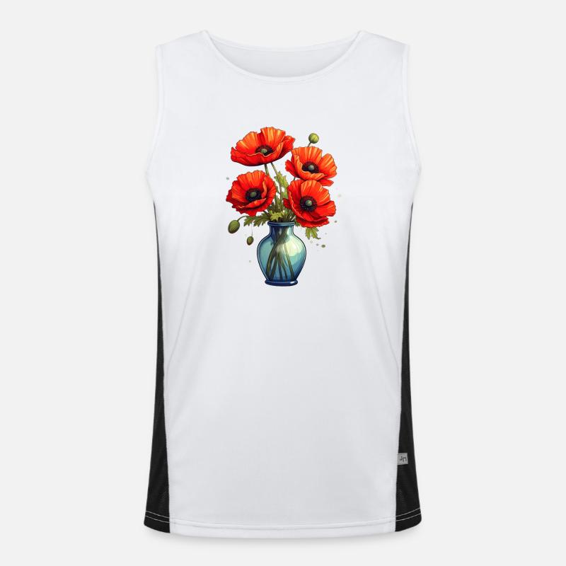 Vase avec des coquelicots Débardeur respirant contrasté Homme 