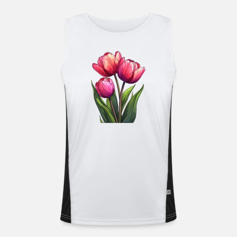 Tulipes pour le printemps Débardeur respirant contrasté Homme 
