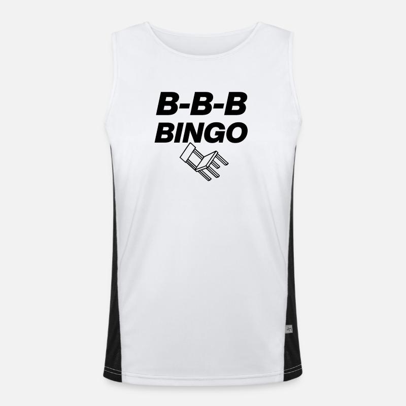 B-B-B-BINGO TREND, VIRAL FUN, MEME SCHULE STUHL 🪑 Funktionelles Kontrast-Tank Top für Männer 