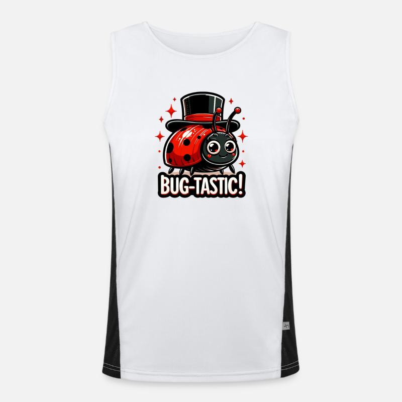 Bug-Tastic: Ladybug Magic Hat - Men's Functional Contrast Tank Top  - white/black