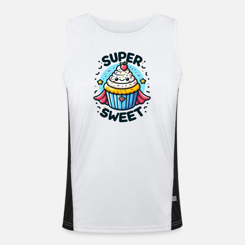 Super Cupcake Held Funktionelles Kontrast-Tank Top für Männer 