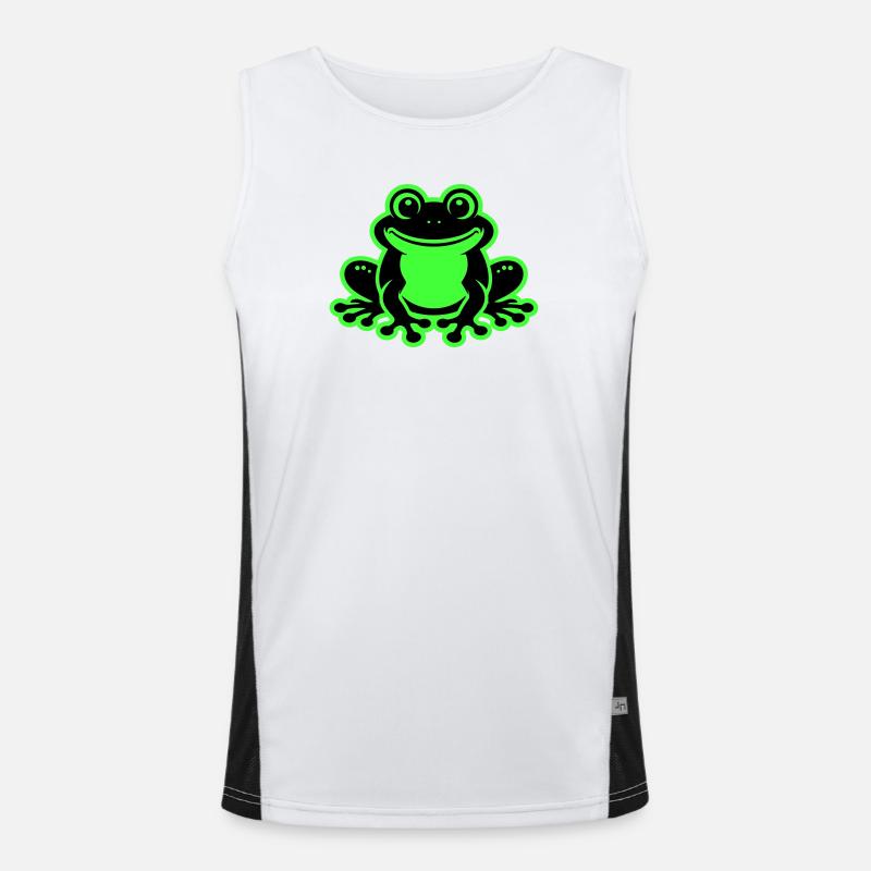 Toad Comic Frog - Men's Functional Contrast Tank Top  - white/black