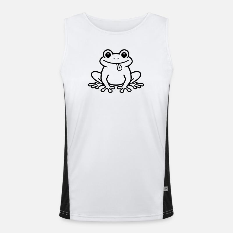 Toad Comic Frog - Men's Functional Contrast Tank Top  - white/black