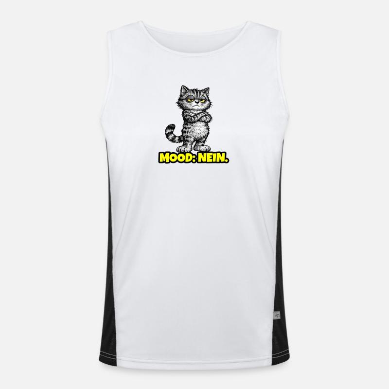 Mood: Nein. – Grumpy Katze (Chef Vibes) Men's Functional Contrast Tank Top 