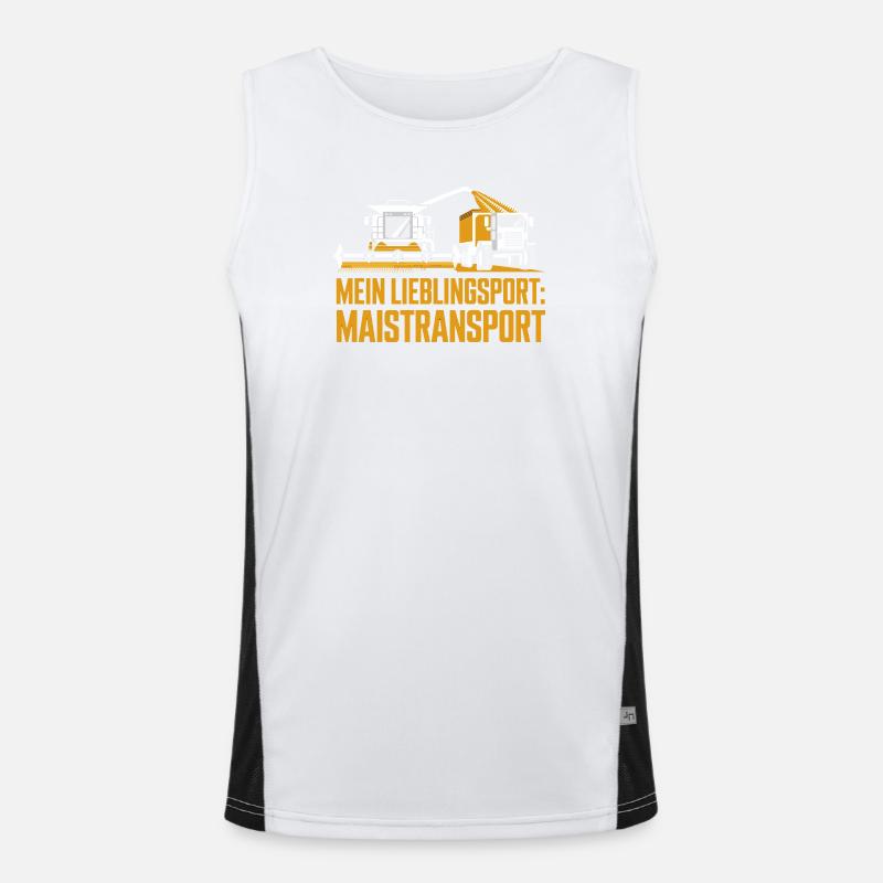 My favorite sport Corn transport Corn chopper Men's Functional Contrast Tank Top 