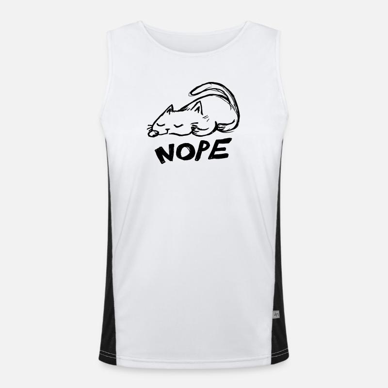 Faule Katze Nope Funktionelles Kontrast-Tank Top für Männer 