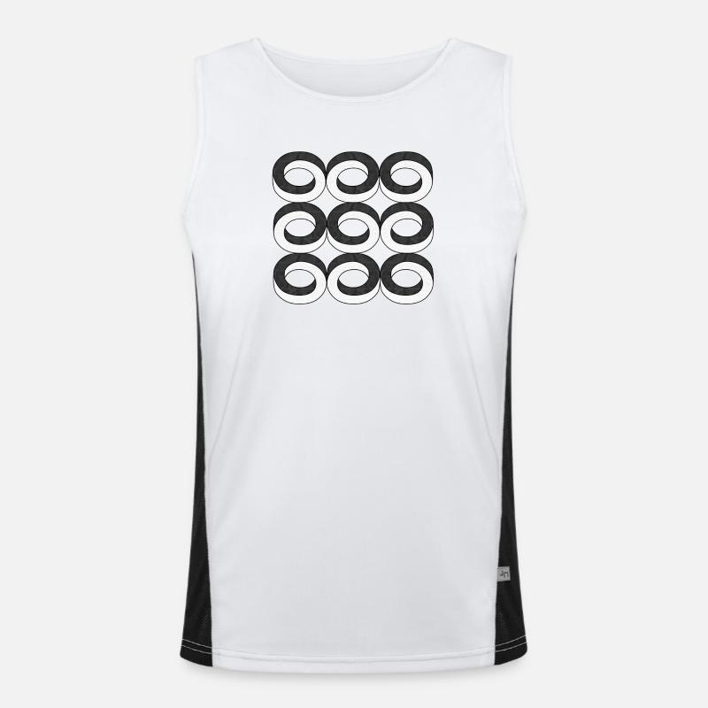 Optical Illusion Circles Texture Men's Functional Contrast Tank Top 