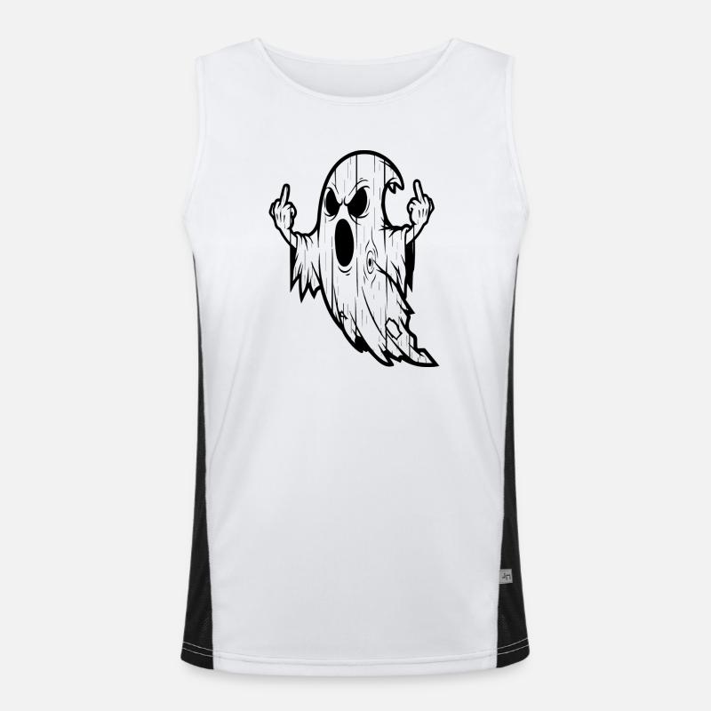 Geist mit Mittelfinger-Geste Funktionelles Kontrast-Tank Top für Männer 