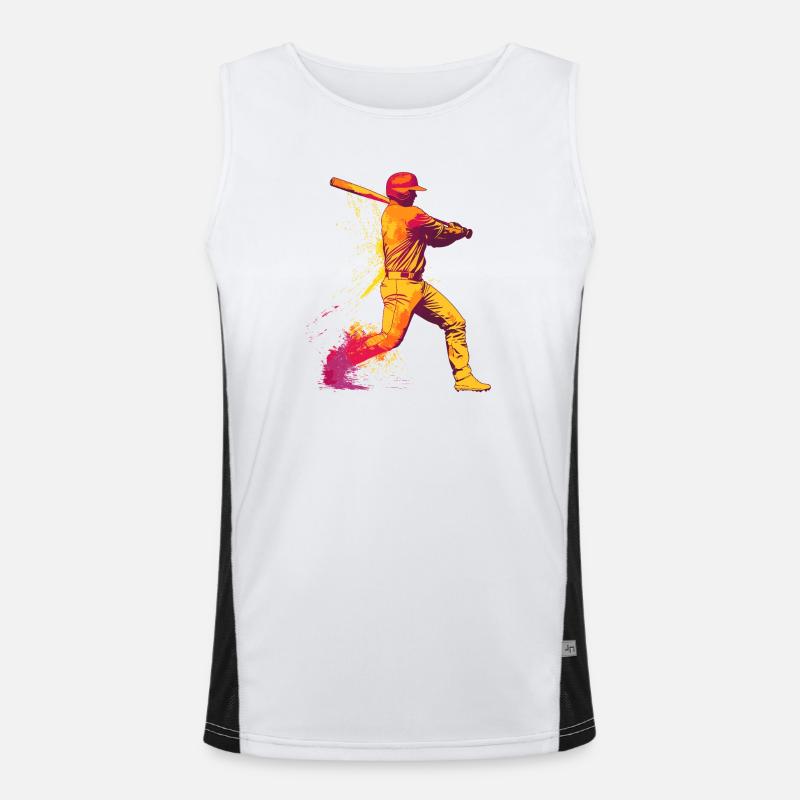Farbexplosion Baseballschlägerheld Funktionelles Kontrast-Tank Top für Männer 