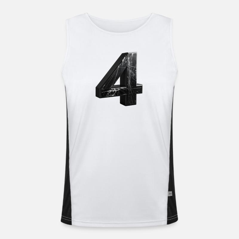 Black 4 with marble pattern Men's Functional Contrast Tank Top 