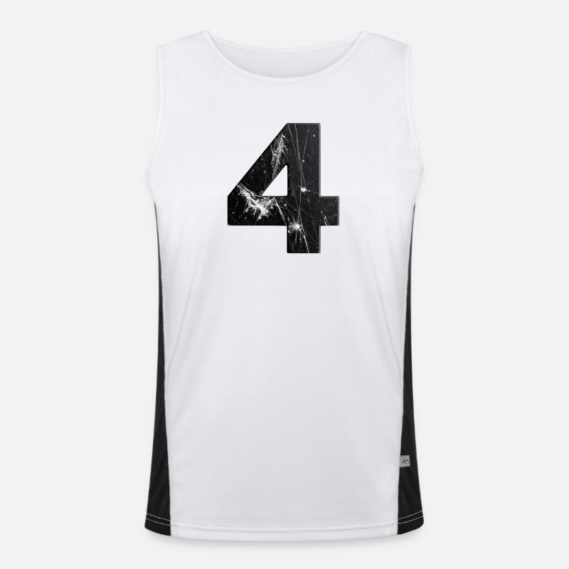 Black four-scratch pattern - Men's Functional Contrast Tank Top  - white/black