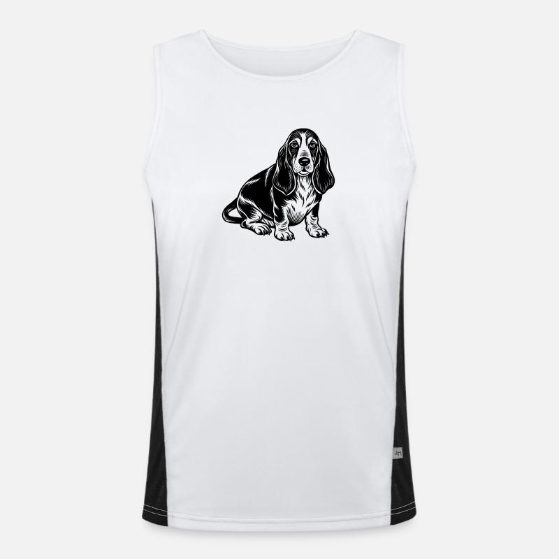 Dackel sitzt Funktionelles Kontrast-Tank Top für Männer 